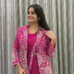 D 60 💙 Teal Blue Saree with Embroidered Jacket