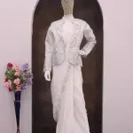D 61 🤍 Off-White / Ivory Saree with Elegant Jacket