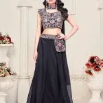 D 73 ✨ Elegant Black Embroidered Lehenga Choli Set ✨