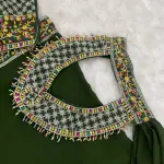 D 75 ✨ Elegant Green Embroidered Fusion Co-Ord Set ✨