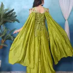 D 76 ✨ Elegant Olive Green Embroidered Palazzo Set ✨