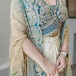 D 98 Elegant Embroidered Saree Set – Timeless Festive Glamour