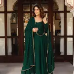 D 101 Elegant Green Anarkali Kurta Set with Dupatta