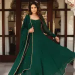 D 101 Elegant Green Anarkali Kurta Set with Dupatta