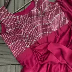 D 36 Elegant Wine Ready-to-Wear Gown Saree