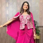 D 87 ✨ Elegant Fusion Glam in Hot Pink ✨