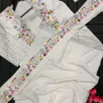 D 89 ✨ Elegant Ivory Designer Saree with Embroidered Jacket ✨