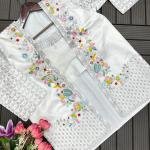 D 89 ✨ Elegant Ivory Designer Saree with Embroidered Jacket ✨