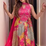 D 91 🌸💖 Designer Pink Indo-Western Lehenga Set 💖🌸