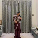 D 86 ✨ Royal Chocolate Brown Designer Saree Set ✨