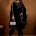 HIRPAN FAB Women Ethnic Motifs Embroidered Regular Sequinned Kurta with Trousers & With Dupatta