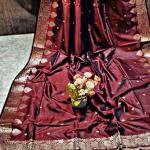 Maroon Handcrafted Pure Ressam Manipuri Silk Saree – Certified with Silk Mark & Blouse Piece