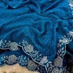 Midnight Allure: Black Satin Georgette Saree with Hand-Embellished Stone Work