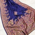 Festive Handcrafted Kashmiri Pashmina Silk Saree