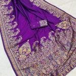 Festive Handcrafted Kashmiri Pashmina Silk Saree