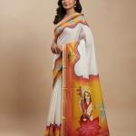 Kerala Hand Painted Saree with Blouse