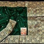 Duel tone katan silk saree with blouse