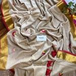 Beautiful Golden Zari Border Soft Mul Cotton Saree