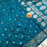 Super Soft Pure Duel Tone Light Weight Open Border Banarasi Silk With Blouse