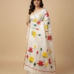 Kerala Cotton Hand Painted Saree with Blouse