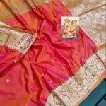 Duel tone katan silk saree with blouse