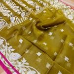 Handwoven Pure Muslin Saree