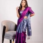 Tissue Saree  With Blouse