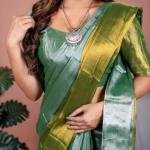 Tissue Saree  With Blouse