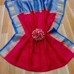 Contrast Pallu Tassar Matka Saree With BLOUSE