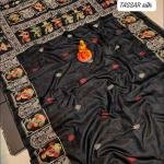 Handcrafted Black Tussar Silk Saree – A Timeless Elegance