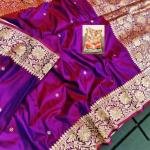 Duel tone katan silk saree with blouse