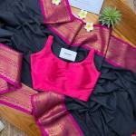Beautiful Golden Zari Border Soft Mul Cotton Saree