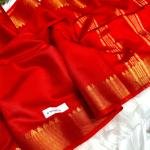 Graceful Handcrafted Charcoal Gray Mangalgiri Saree in Bapta Tusshar Silk with Gold Zari Border