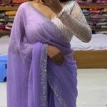 Graceful Onion Pink Handcrafted Chiffon Saree – Ultra-Soft Bridal & Partywear Drape (Free Size)