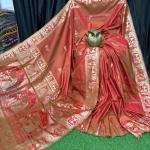 Heirloom Grace – Handcrafted Maroon Bishnupuri Silk Saree