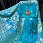 Emerald Elegance – Handcrafted Bishnupuri Silk Saree with Golden Accents