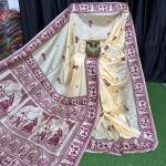 Heirloom Grace – Handcrafted Maroon Bishnupuri Silk Saree