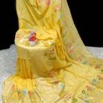 Handcrafted Off-White Paithani Silk Linen Saree with All-Over Butti & Blouse Piece