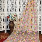 Handcrafted Elegant Resham Kota Embroidered Floral Silk Saree – Cream Base (No Blouse Piece)