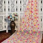 Handcrafted Elegant Resham Kota Embroidered Floral Silk Saree – Cream Base (No Blouse Piece)