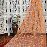 Handcrafted Elegant Resham Kota Embroidered Floral Silk Saree – Cream Base (No Blouse Piece)