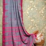 Handwoven Mercerised Cotton Saree –Traditional Patterns (With Blouse Piece)