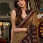 Timeless Brown Handcrafted Ajrakh Saree with Traditional Block Prints