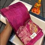 Exquisite Navy Blue Tusshar Silk Handcrafted Saree
