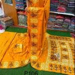 Tussar Silk Handcrafted Mustard Saree – Free Size | Timeless Elegance in Luxurious Fabric