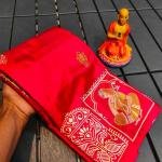 Exquisite Navy Blue Tusshar Silk Handcrafted Saree