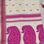 Classic Cream & Magenta Handwoven Baluchari Saree in Premium Cotton Maslight with Blouse Piece
