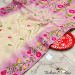 ༺꧁ TASAR WITH IKKAT WORK ꧂༻ WITH BLOUSE PISES
