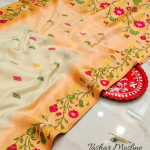༺꧁ TASAR WITH IKKAT WORK ꧂༻ WITH BLOUSE PISES