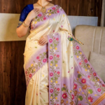 ༺꧁ TASAR WITH IKKAT WORK ꧂༻ WITH BLOUSE PISES